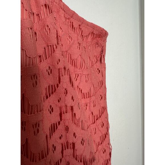 Isaac Mizrahi Live Womens Peach Floral Sleeveless Lace Maxi Dress Plus Size 3x - Picture 5 of 7
